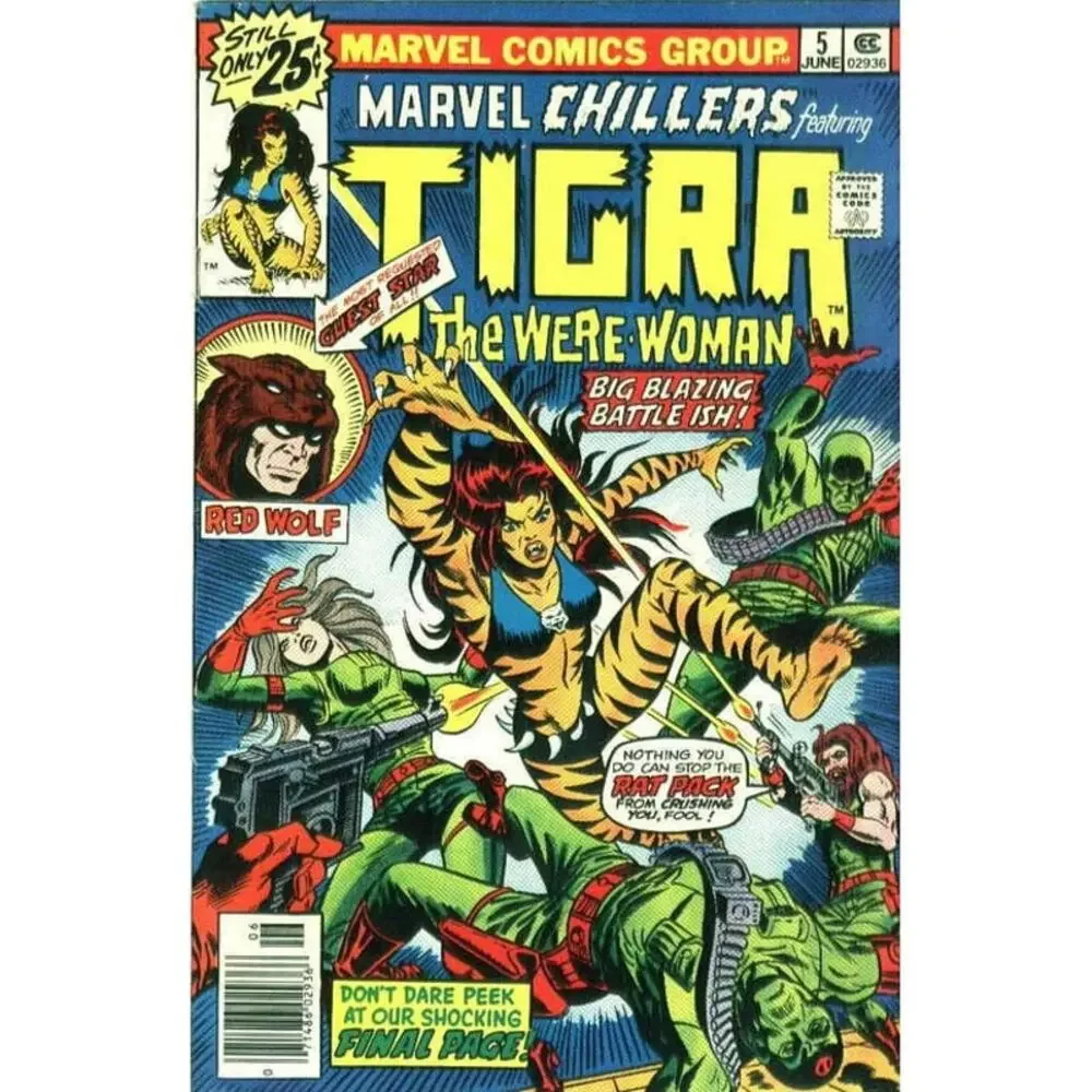 Marvel Chillers #5 (June 1976, Marvel Comics) – Tigra the Were-Woman Red Wolf